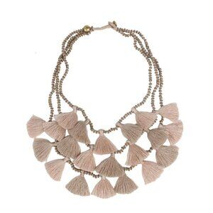 Bluma Project Sand Tassel Boho Necklace Artisan Handcrafted India Multi-Strand